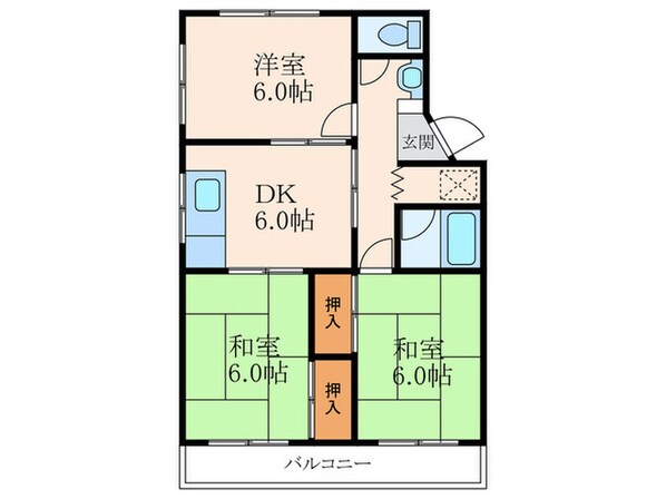 リバーハイツⅠの物件間取画像